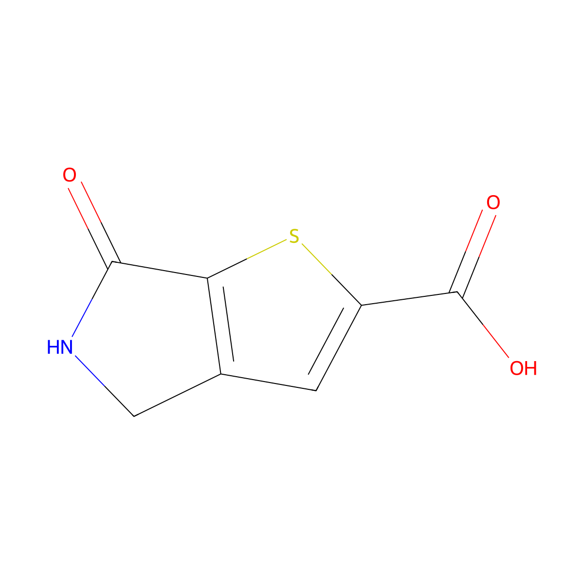 6-oxo-4H,5H,6H-thieno[2,3-c]pyrrole-2-carboxylic acid molecular structure, CAS 1424392-64-2