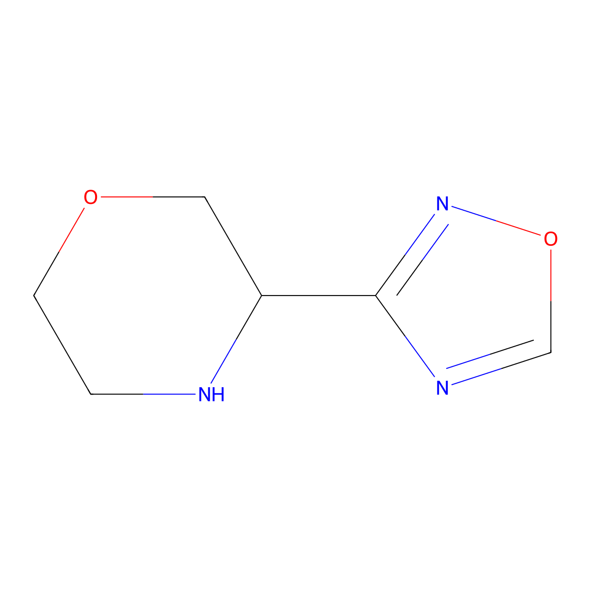 3-(1,2,4-Oxadiazol-3-yl)morpholine molecular structure, CAS 1424432-92-7