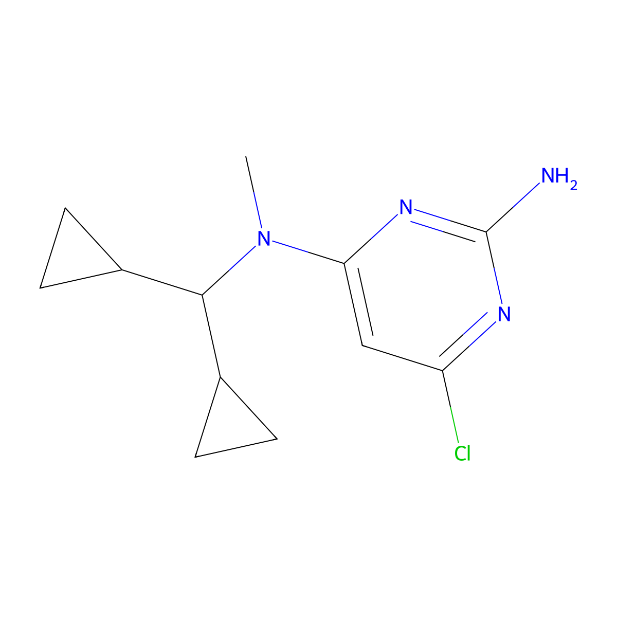 6-chloro-4-N-(dicyclopropylmethyl)-4-N-methylpyrimidine-2,4-diamine molecular structure, CAS 1424438-54-9