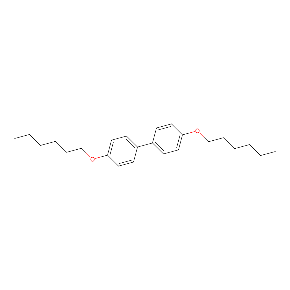 4,4'-Bis(hexyloxy)biphenyl molecular structure, CAS 142450-58-6