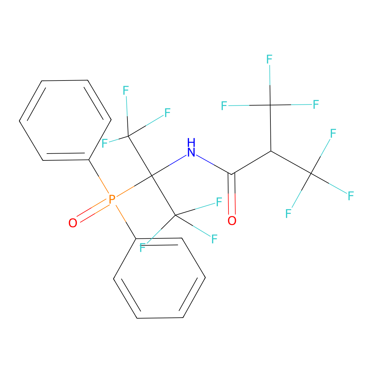 N-(1-(Diphenylphosphoryl)-2,2,2-trifluoro-1-(trifluoromethyl)ethyl)-3,3,3-trifluoro-2-(trifluoromethyl)propanamide molecular structure, CAS 142450-99-5