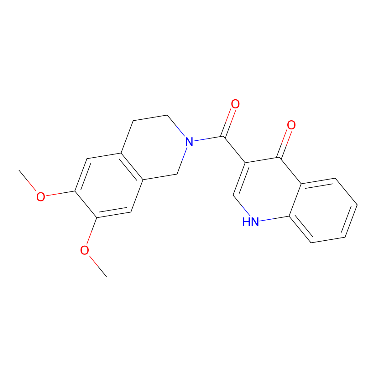 (6,7-dimethoxy-3,4-dihydroisoquinolin-2(1H)-yl)(4-hydroxyquinolin-3-yl)methanone molecular structure, CAS 1424535-86-3