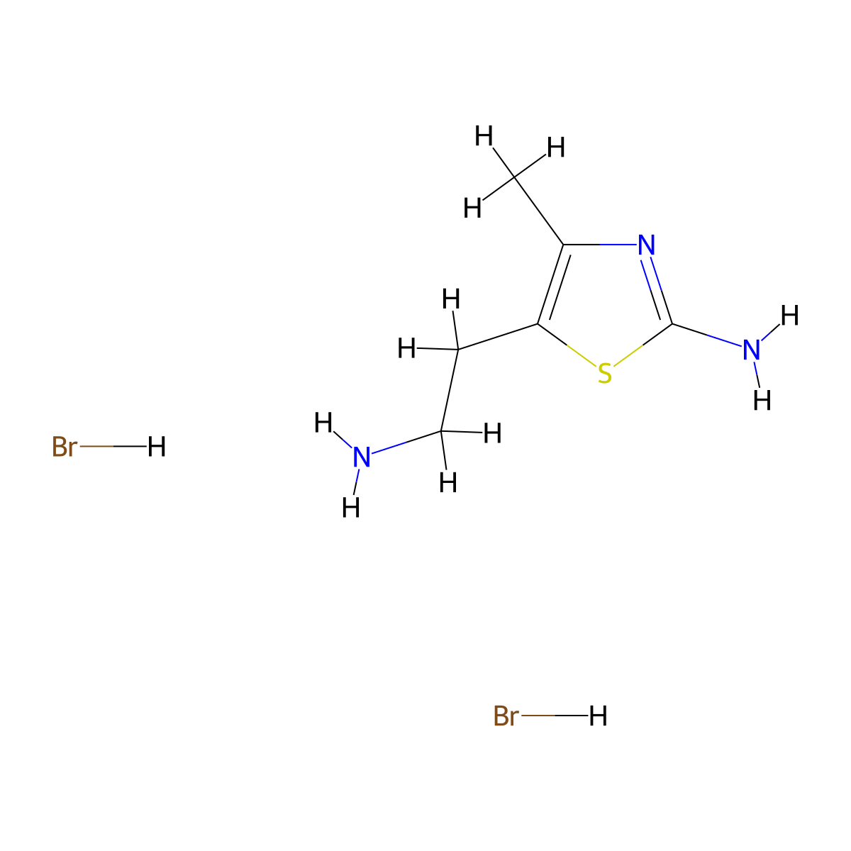 Amthamine dihydrobromide molecular structure, CAS 142457-00-9