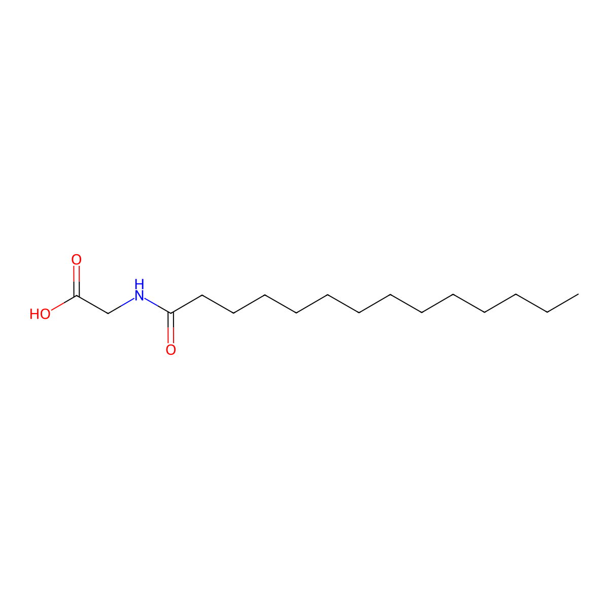 N-Myristoylglycine molecular structure, CAS 14246-55-0