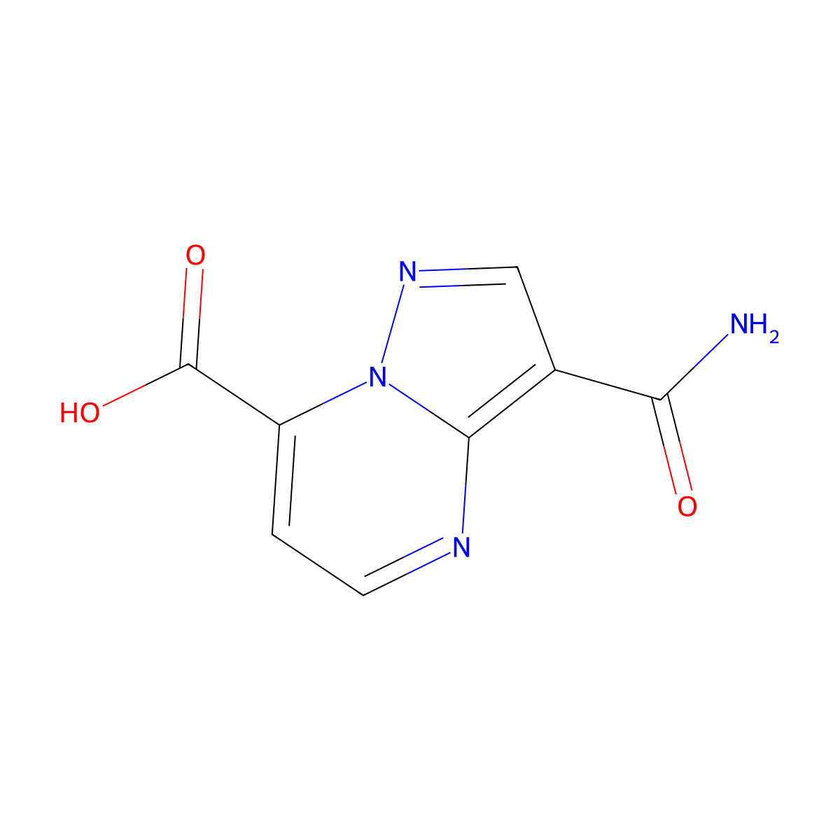 3-Carbamoylpyrazolo[1,5-a]pyrimidine-7-carboxylic acid molecular structure, CAS 1424612-37-2
