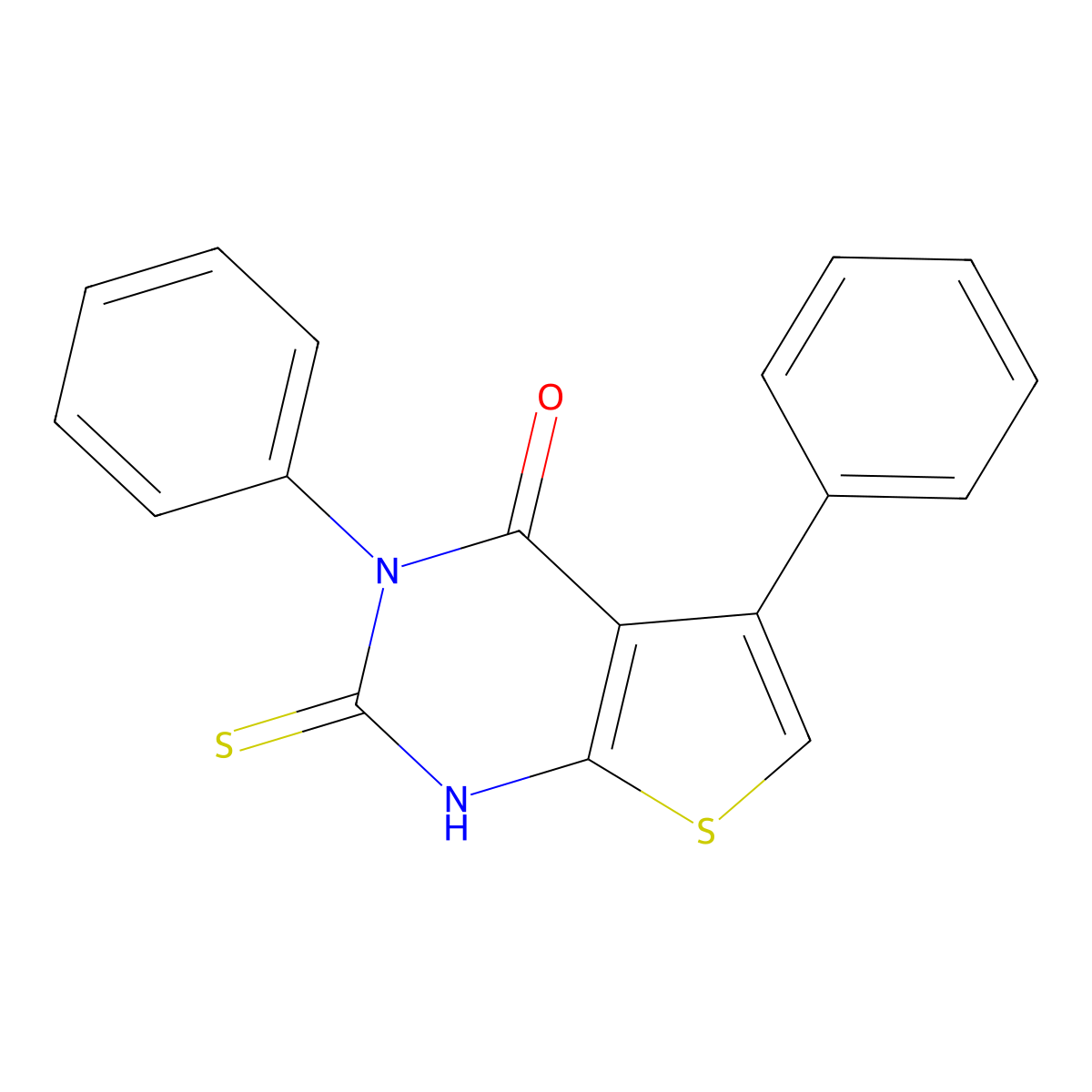 3,5-diphenyl-2-thioxo-2,3-dihydrothieno[2,3-d]pyrimidin-4(1H)-one molecular structure, CAS 142465-09-6