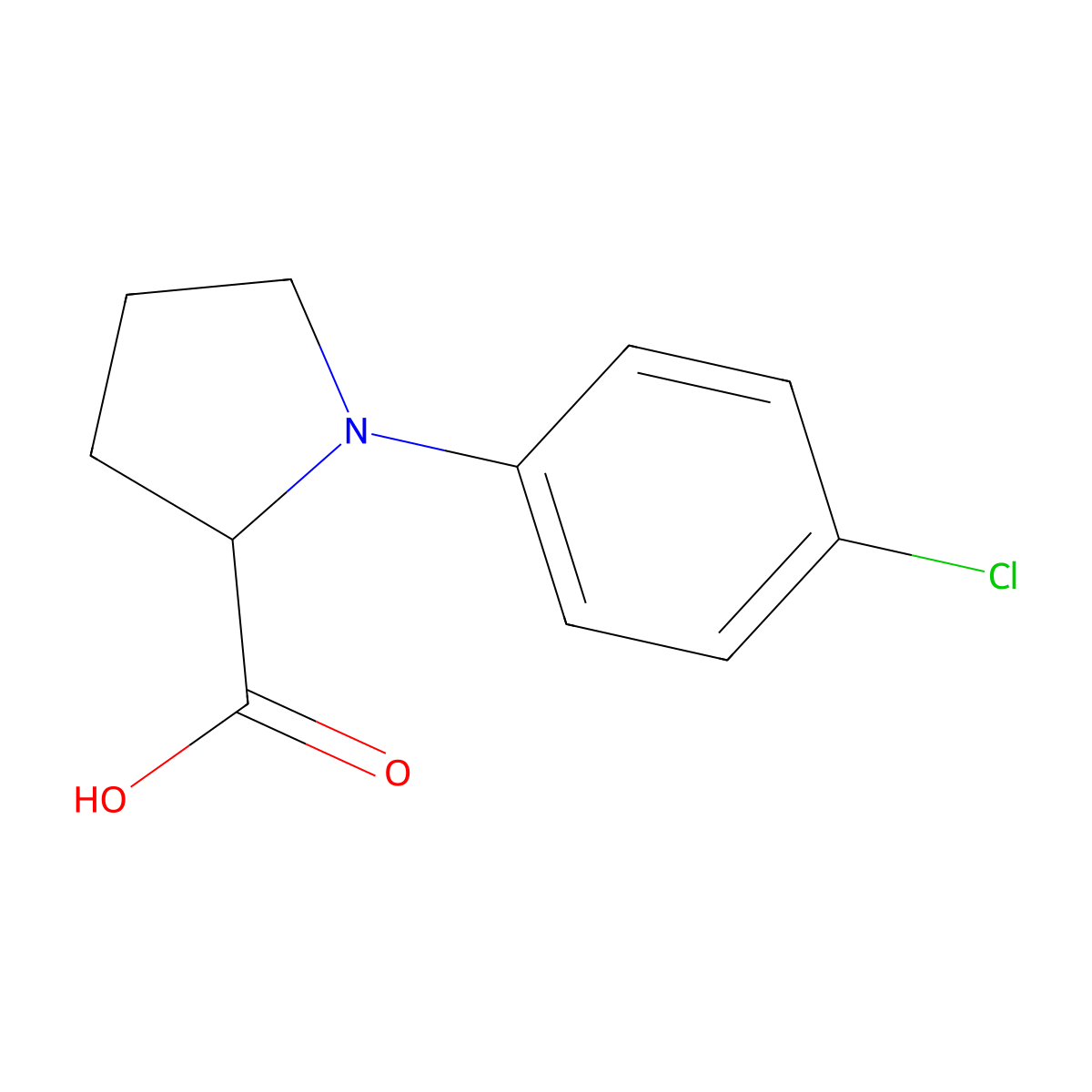 1-(4-Chlorophenyl)pyrrolidine-2-carboxylic acid molecular structure, CAS 142470-06-2