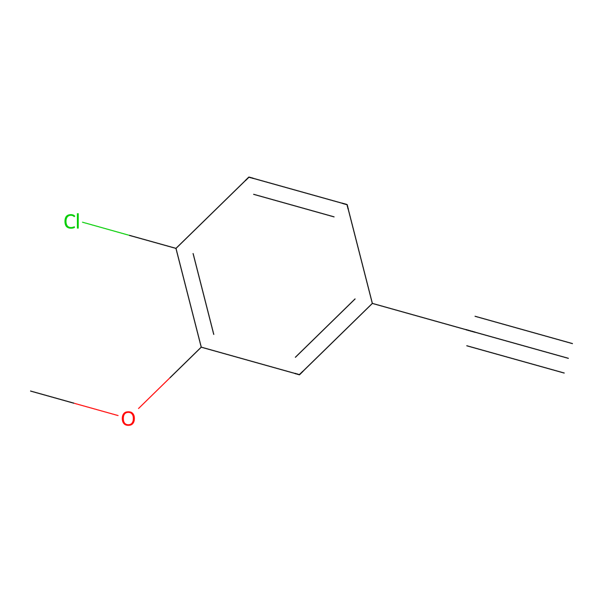 1-Chloro-4-ethynyl-2-methoxybenzene molecular structure, CAS 142475-68-1