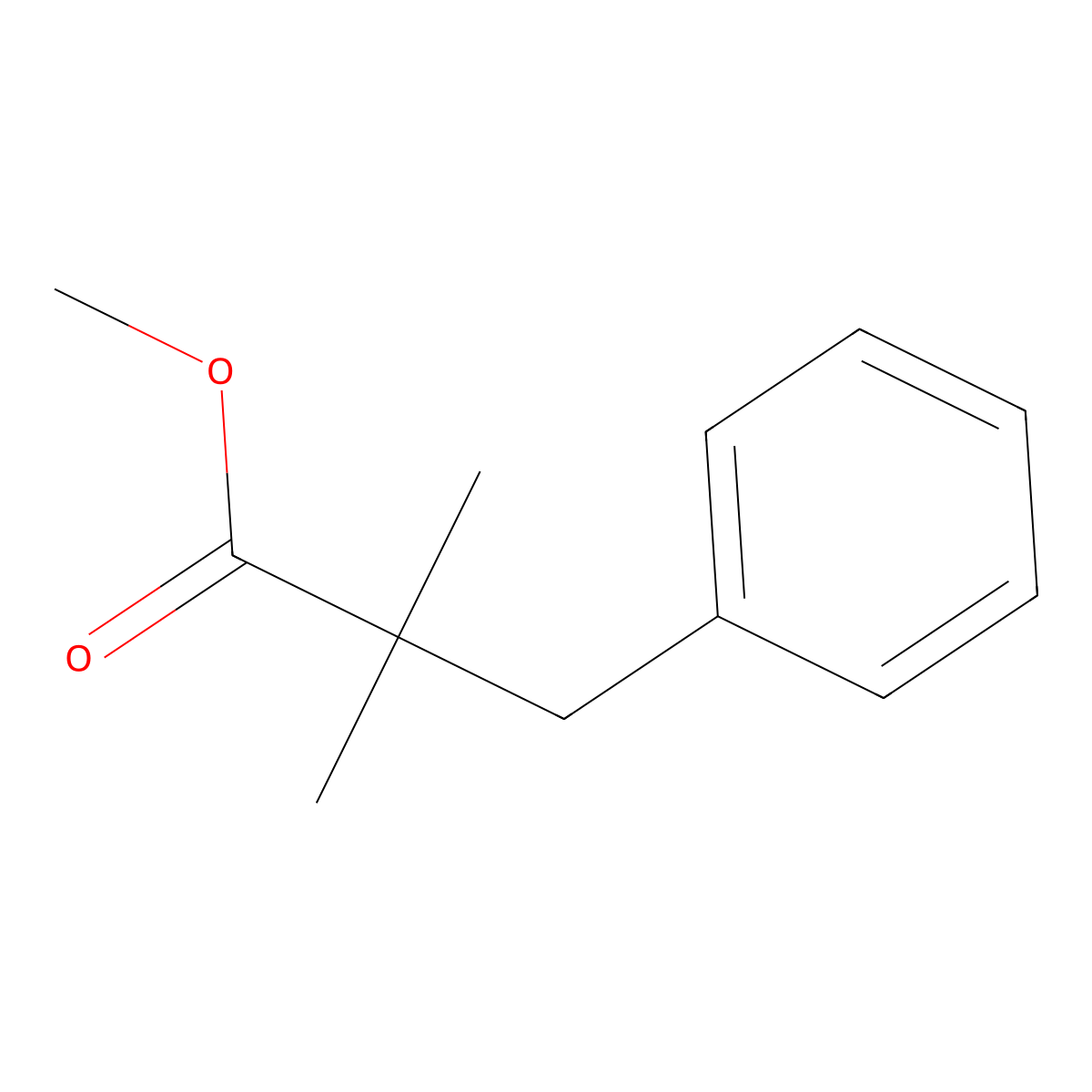 Methyl 2,2-dimethyl-3-phenylpropanoate molecular structure, CAS 14248-22-7