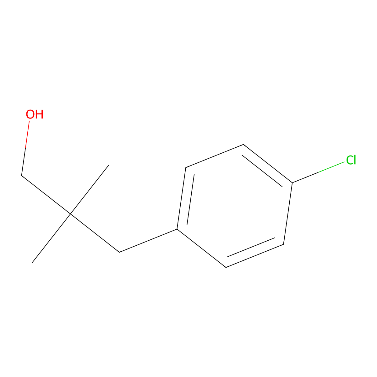 3-(4-Chlorophenyl)-2,2-dimethylpropan-1-ol molecular structure, CAS 14248-27-2