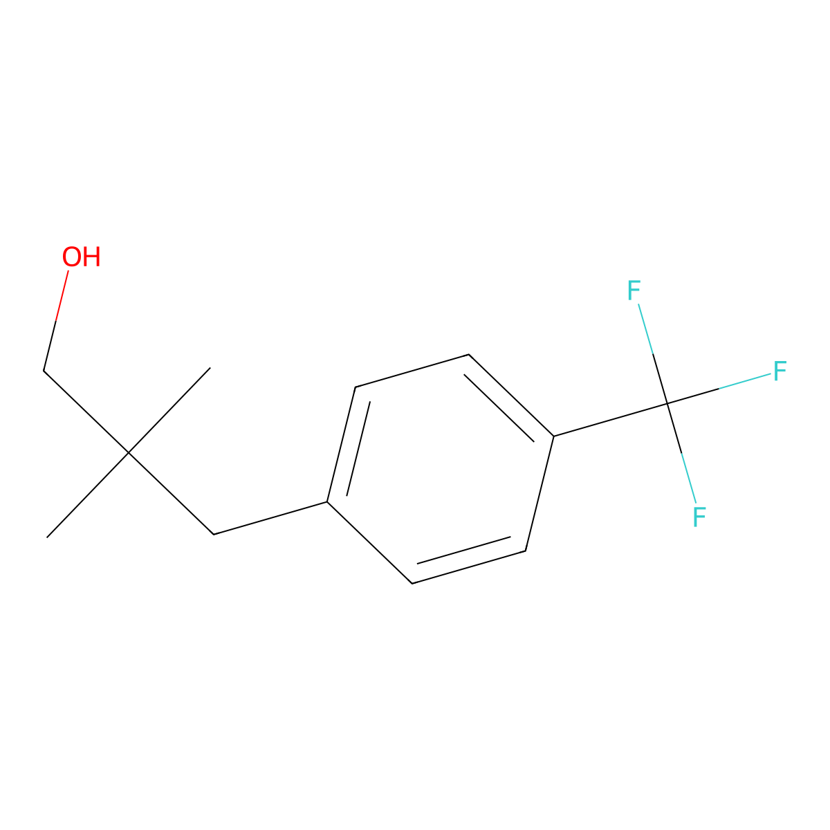 2,2-Dimethyl-3-[4-(trifluoromethyl)phenyl]propan-1-ol molecular structure, CAS 14248-28-3