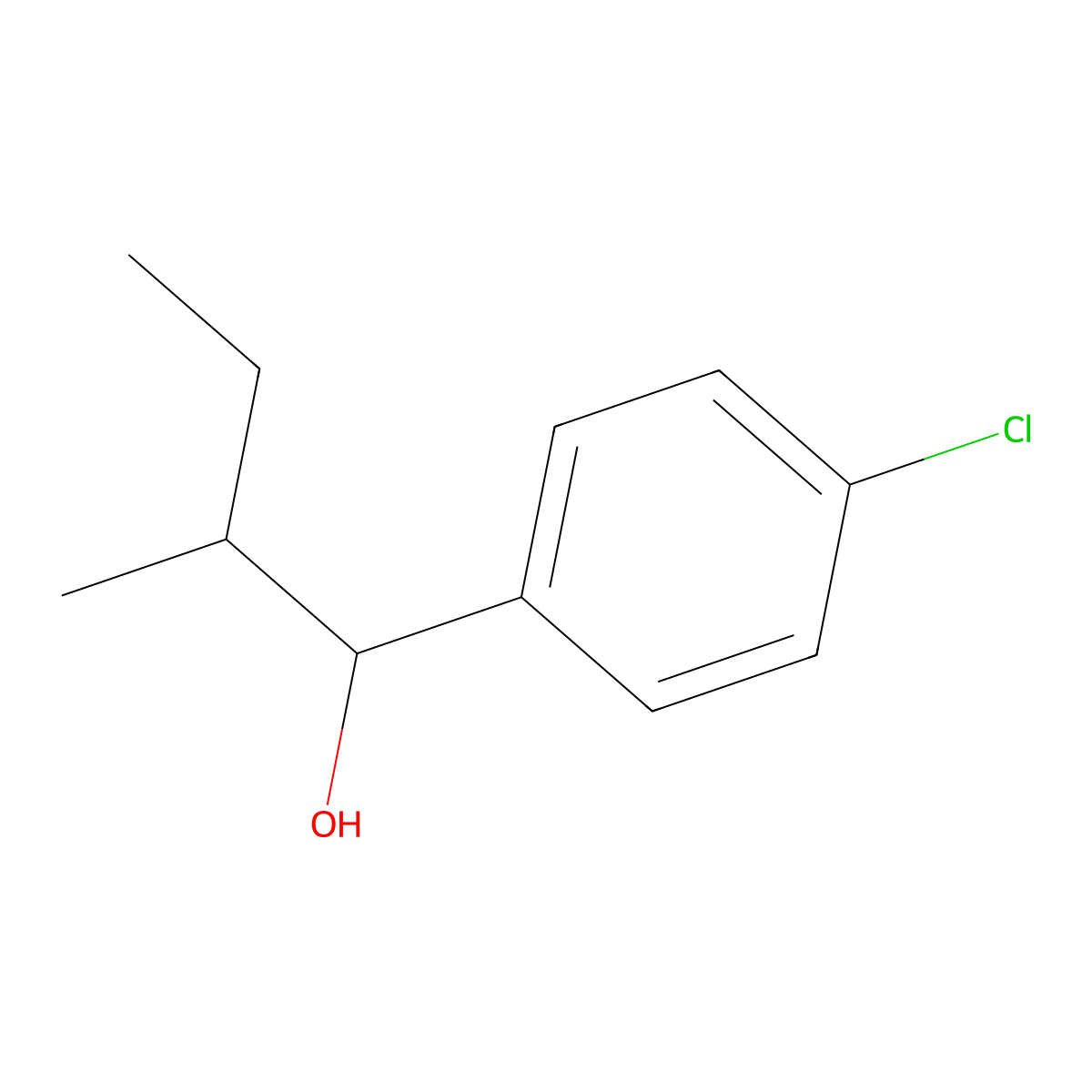 1-(4-Chlorophenyl)-2-methylbutan-1-ol molecular structure, CAS 14248-33-0