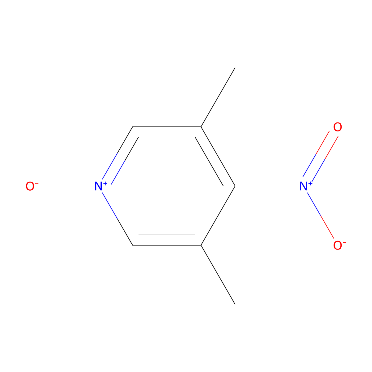Pyridine, 3,5-dimethyl-4-nitro-, 1-oxide molecular structure, CAS 14248-66-9