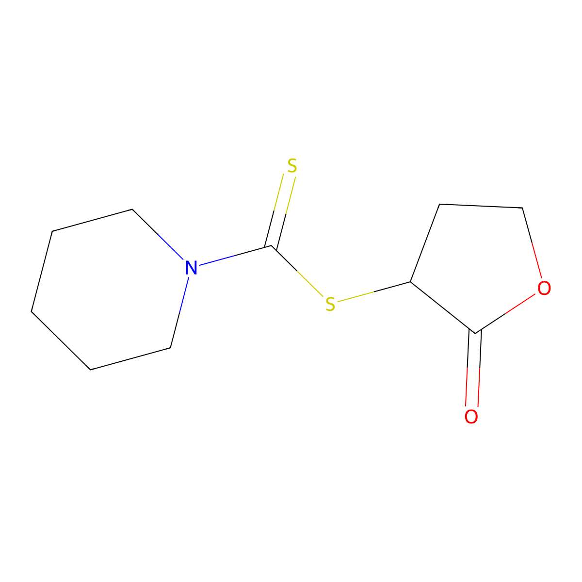 (2-Oxooxolan-3-yl) piperidine-1-carbodithioate molecular structure, CAS 14248-85-2