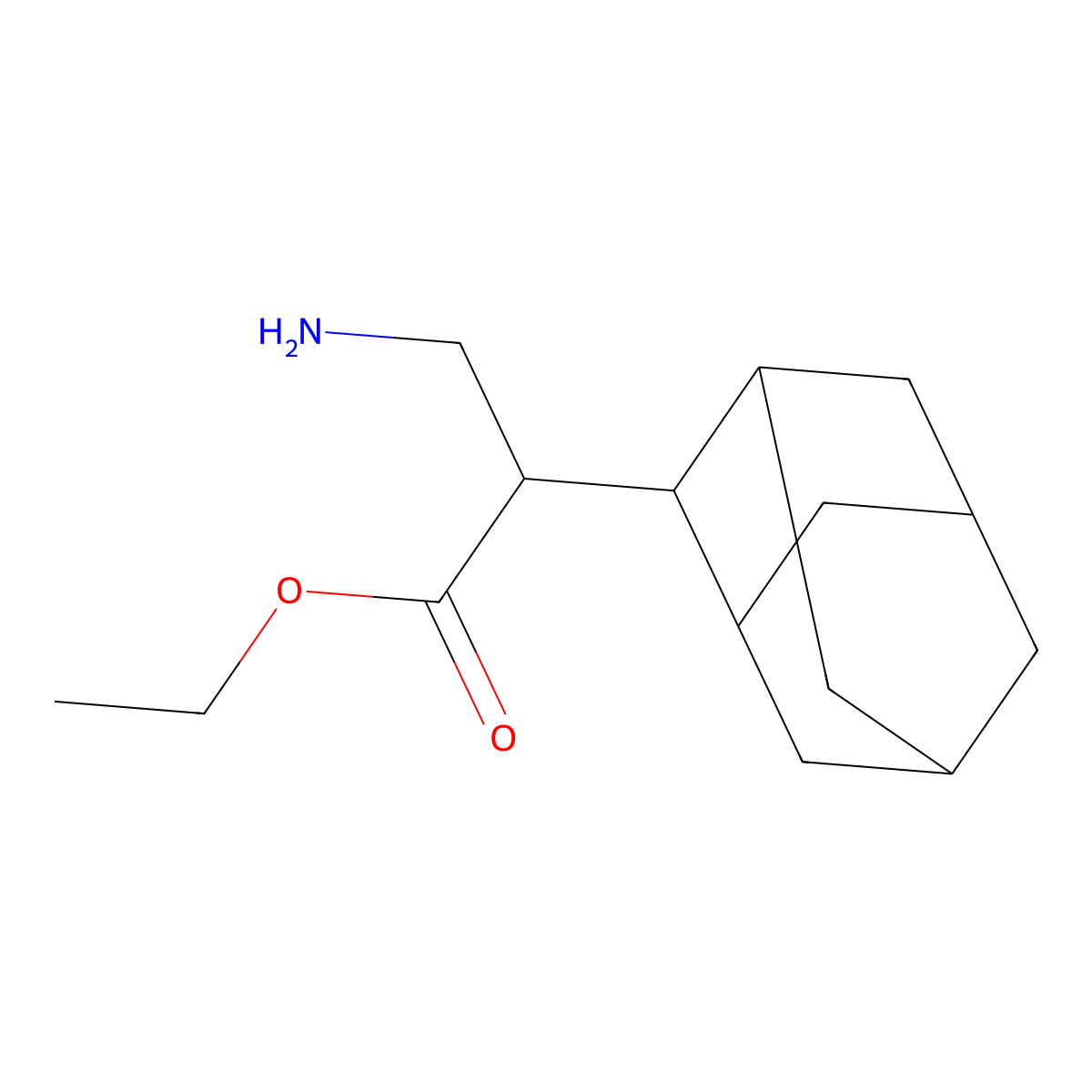 Ethyl 2-(adamantan-2-yl)-3-aminopropanoate molecular structure, CAS 1424822-34-3