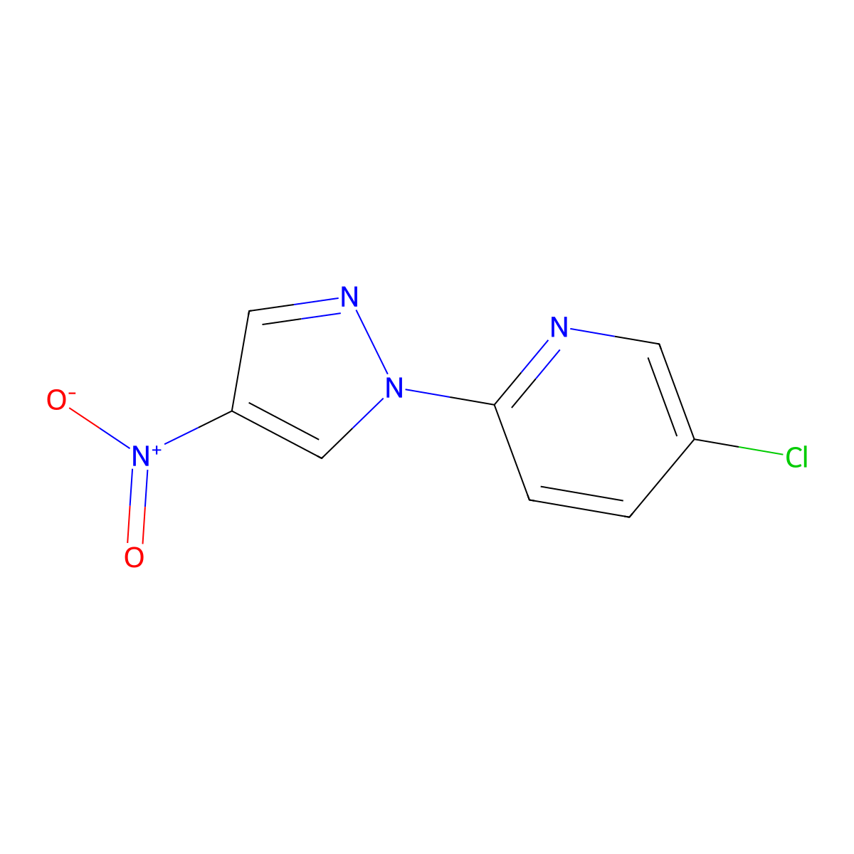 5-Chloro-2-(4-nitro-1H-pyrazol-1-yl)pyridine molecular structure, CAS 1424857-20-4
