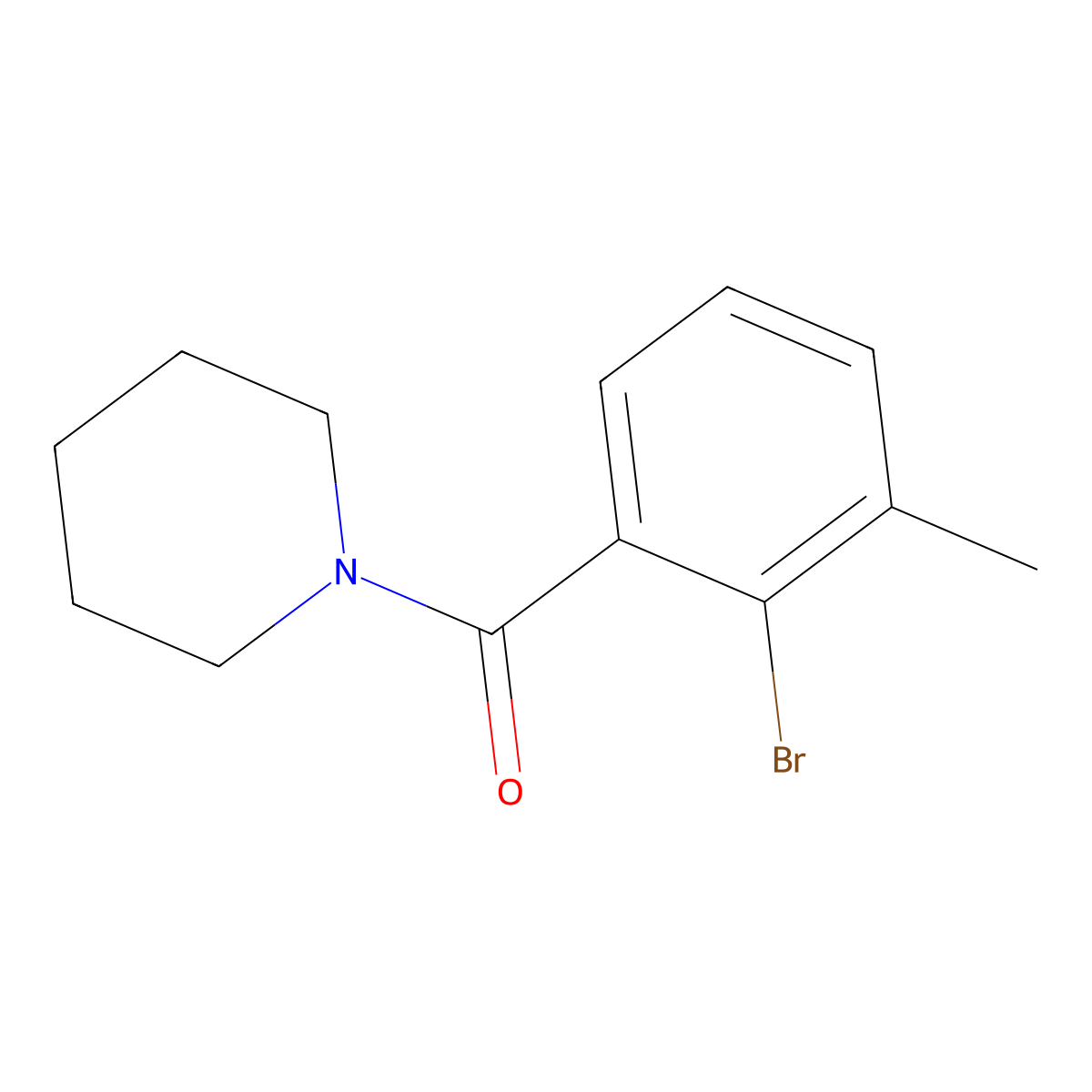 1-(2-Bromo-3-methylbenzoyl)piperidine molecular structure, CAS 1424857-22-6