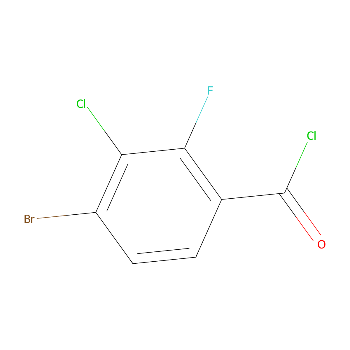 4-Bromo-3-chloro-2-fluorobenzoyl chloride molecular structure, CAS 1424857-31-7