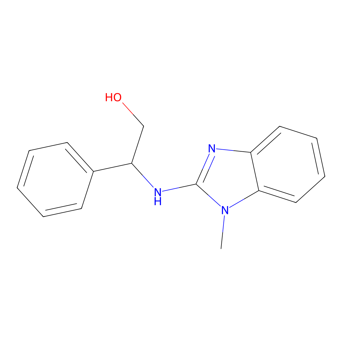 (R)-2-[(1-Methyl-2-benzimidazolyl)amino]-2-phenylethanol molecular structure, CAS 1424901-50-7