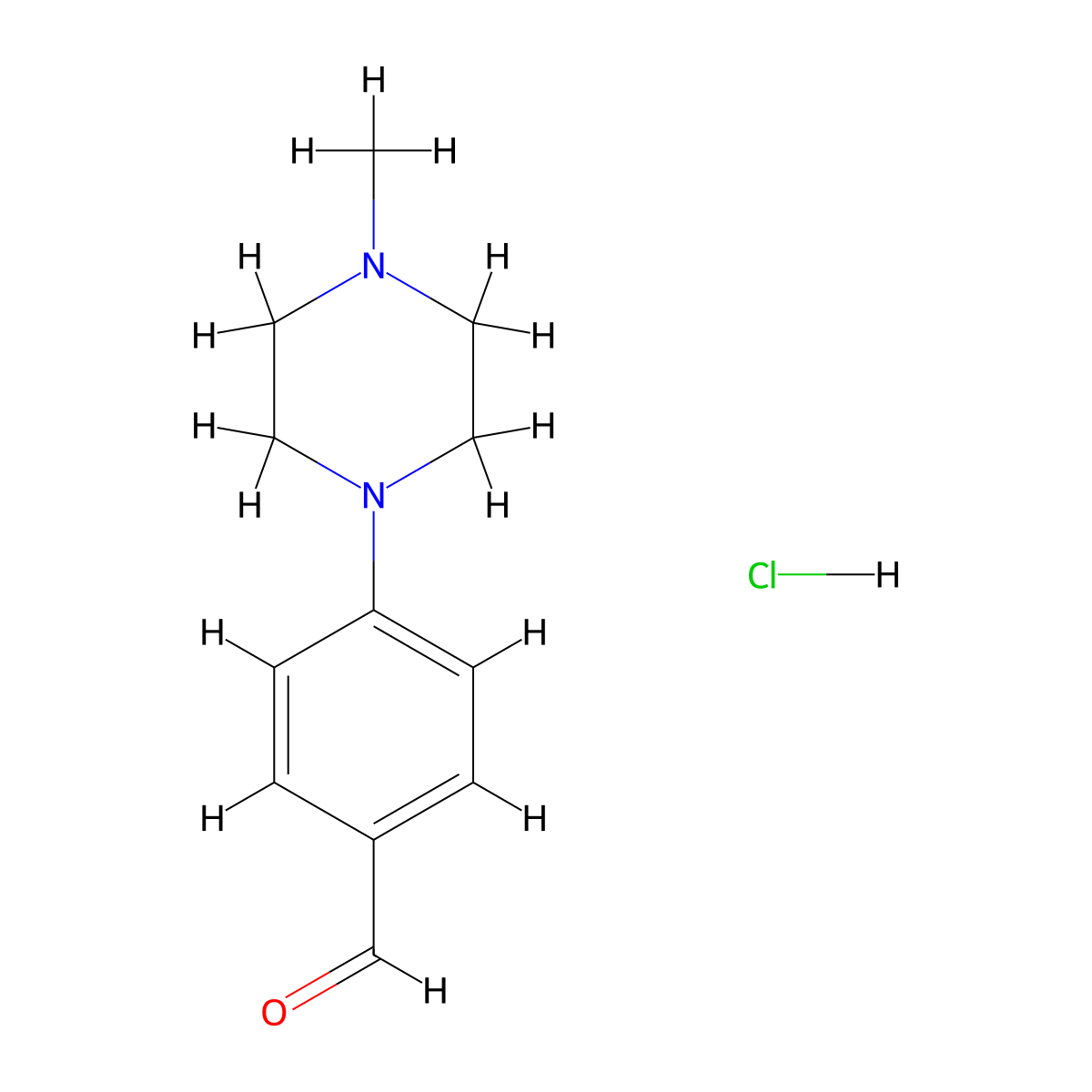 4-(4-Methyl-1-piperazinyl)benzaldehyde hydrochloride molecular structure, CAS 1424939-17-2