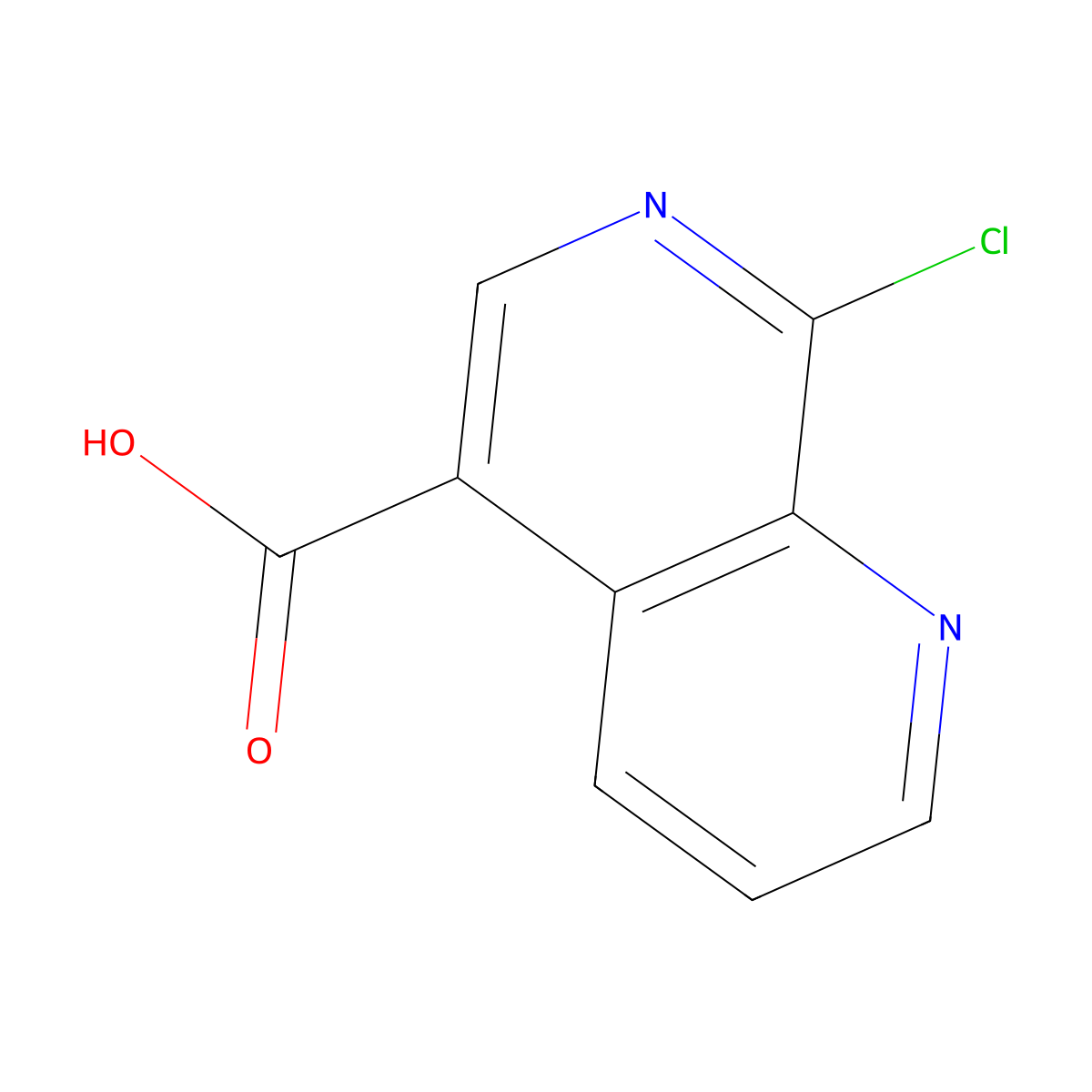 8-Chloro-1,7-naphthyridine-5-carboxylic acid molecular structure, CAS 1424939-43-4