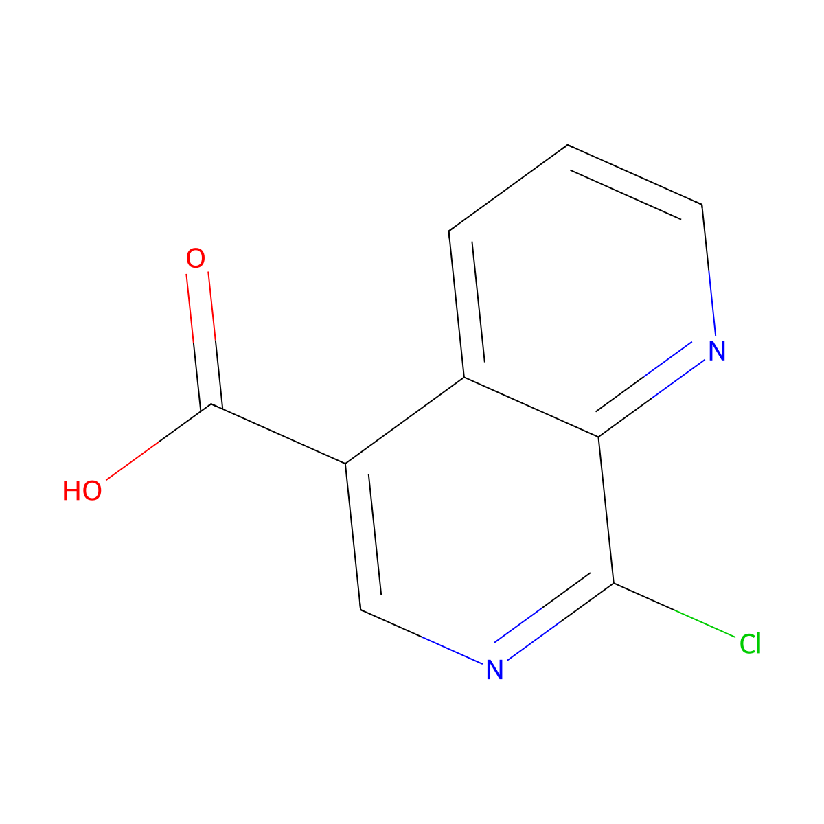 8-Chloro-1,7-naphthyridine-5-carboxylic acid molecular structure, CAS 1424939-43-4
