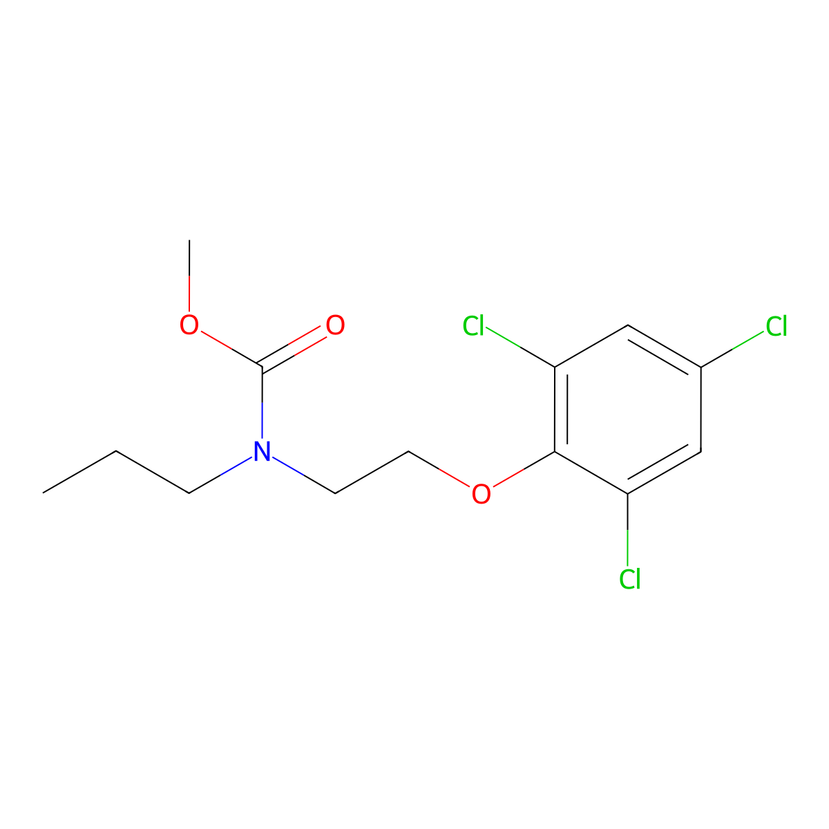 methyl N-propyl-N-[2-(2,4,6-trichlorophenoxy)ethyl]carbamate molecular structure, CAS 1424939-65-0