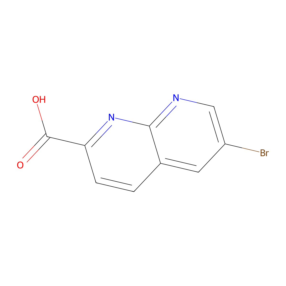 6-Bromo-1,8-naphthyridine-2-carboxylic acid molecular structure, CAS 1424939-70-7
