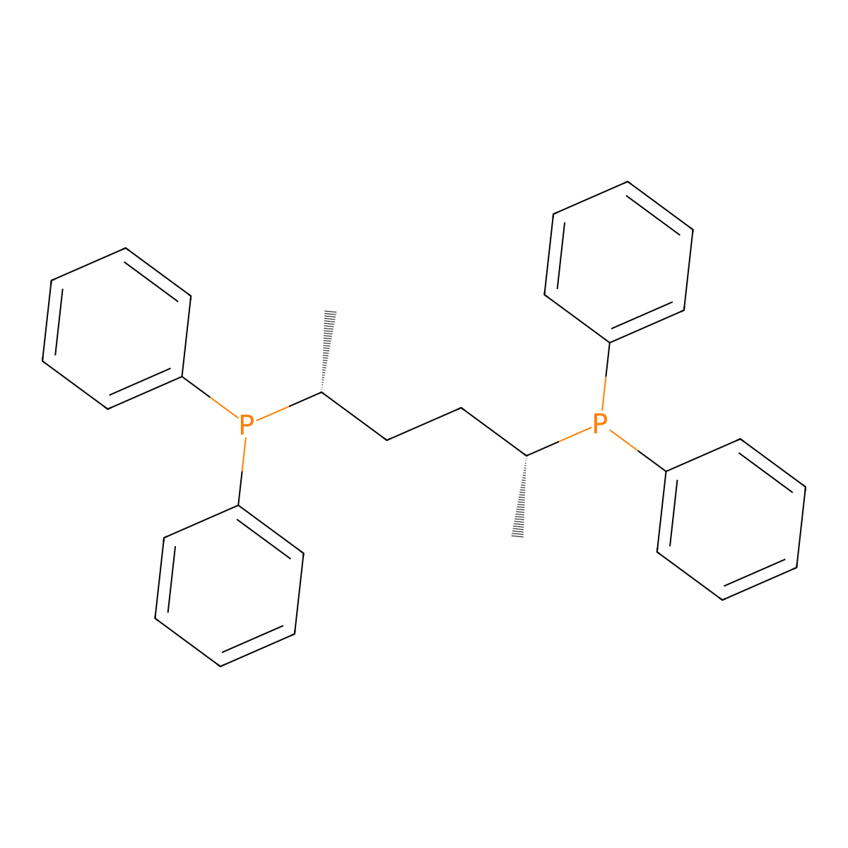 (2R,5R)-Hexane-2,5-diylbis(diphenylphosphine) molecular structure, CAS 142494-67-5