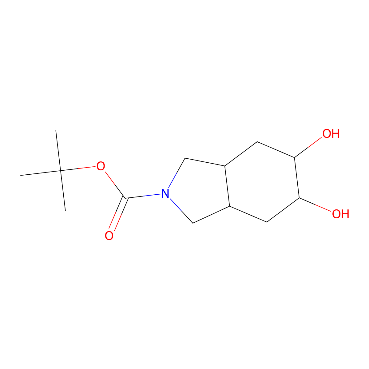 tert-Butyl 5,6-dihydroxyoctahydro-2H-isoindole-2-carboxylate molecular structure, CAS 1424940-13-5