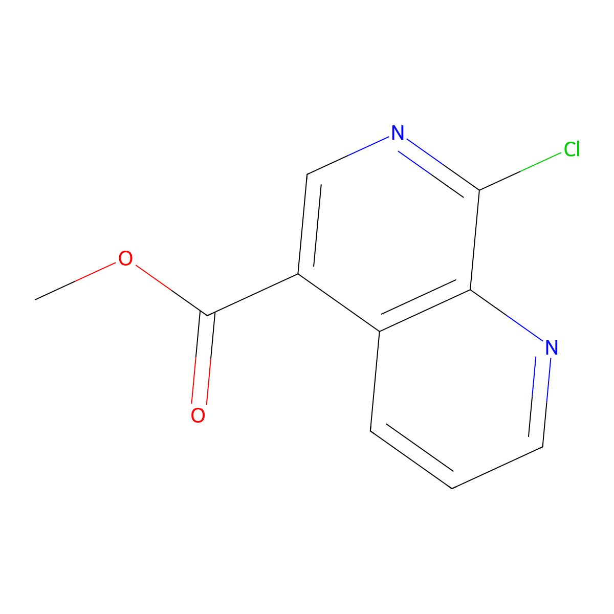 Methyl 8-chloro-1,7-naphthyridine-5-carboxylate molecular structure, CAS 1424941-35-4