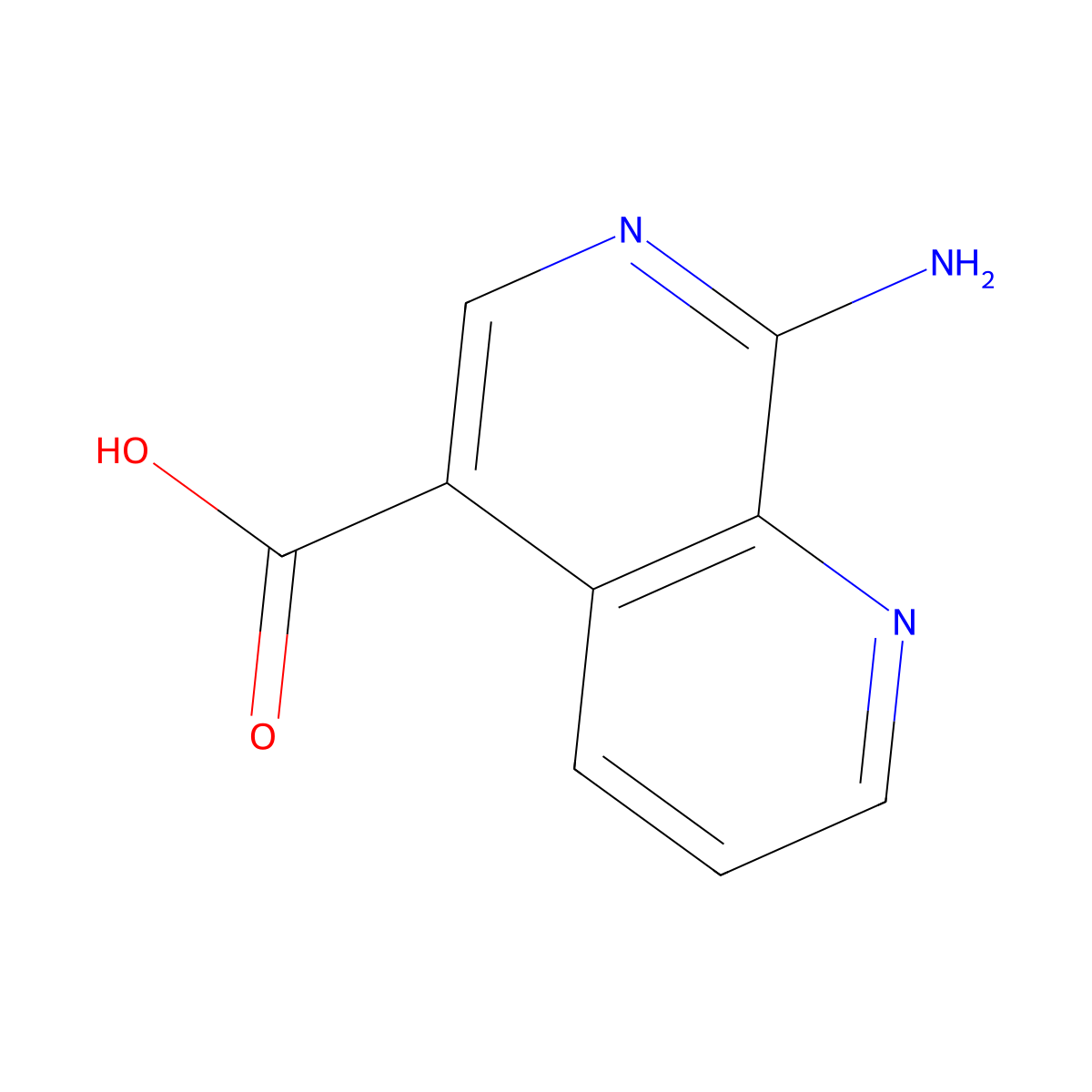 8-Amino-1,7-naphthyridine-5-carboxylic acid molecular structure, CAS 1424941-74-1