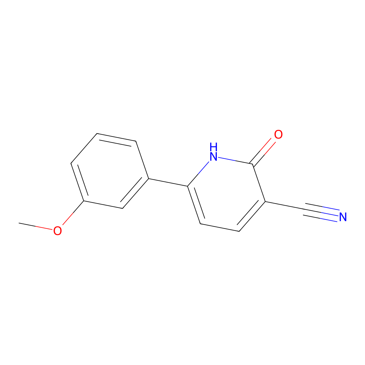 6-(3-Methoxyphenyl)-2-oxo-1,2-dihydro-3-pyridinecarbonitrile molecular structure, CAS 142499-40-9