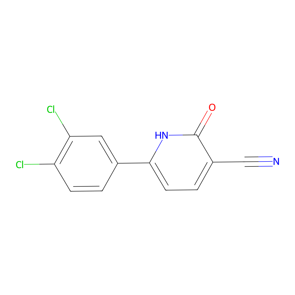 6-(3,4-Dichlorophenyl)-2-oxo-1,2-dihydro-3-pyridinecarbonitrile molecular structure, CAS 142499-56-7