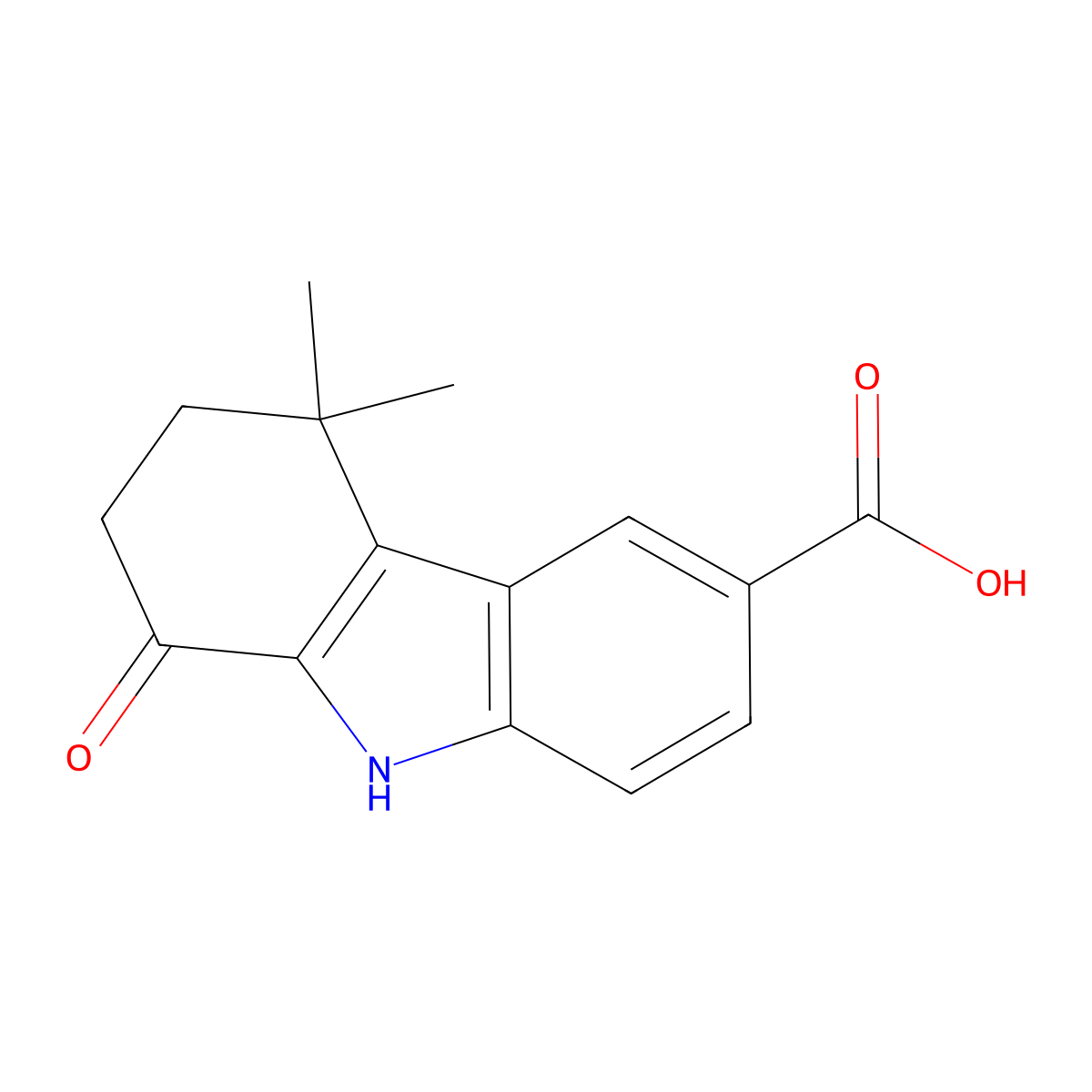 4,4-Dimethyl-1-oxo-2,3,4,9-tetrahydro-1H-carbazole-6-carboxylic acid molecular structure, CAS 1424995-09-4