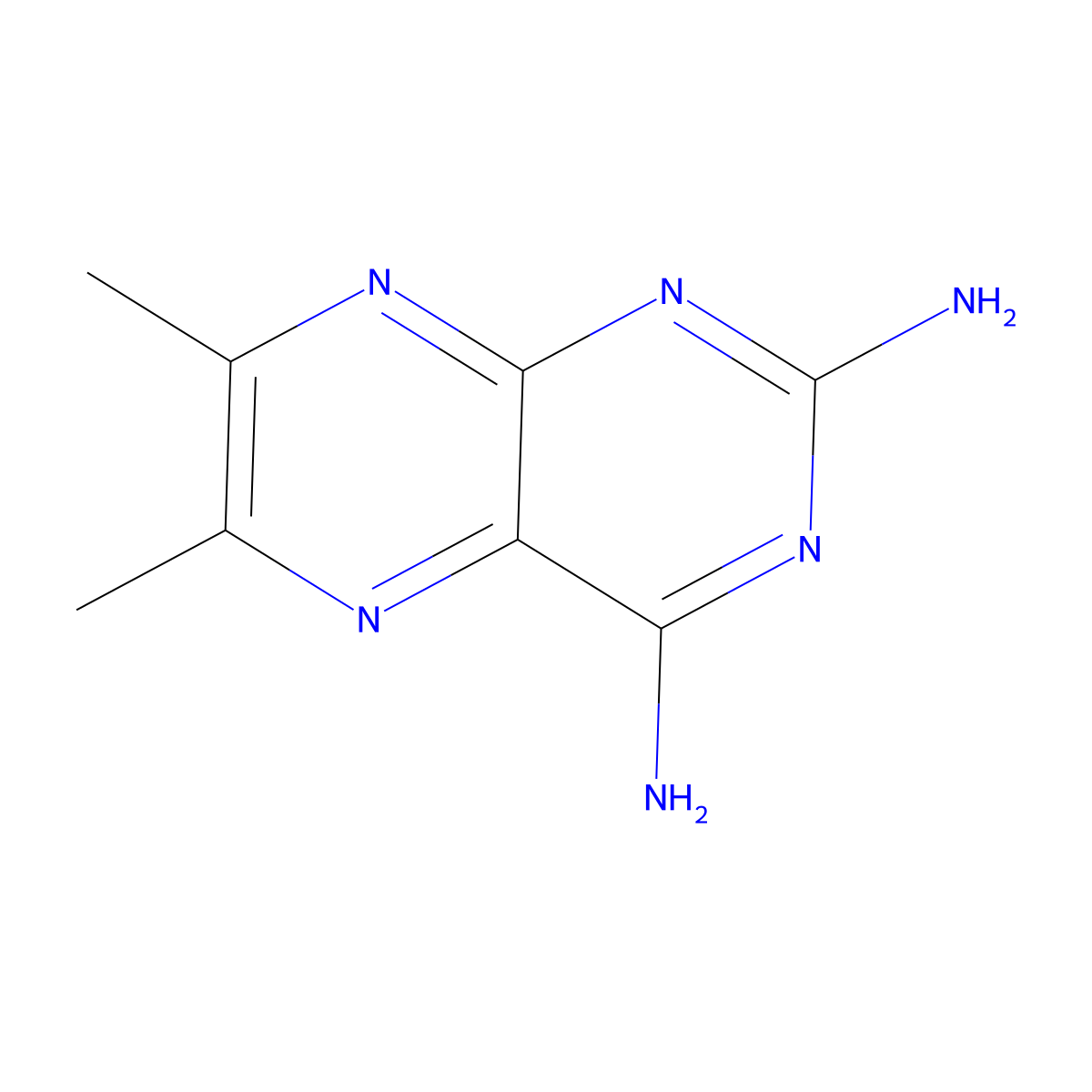 2,4-Diamino-6,7-dimethylpteridine molecular structure, CAS 1425-63-4
