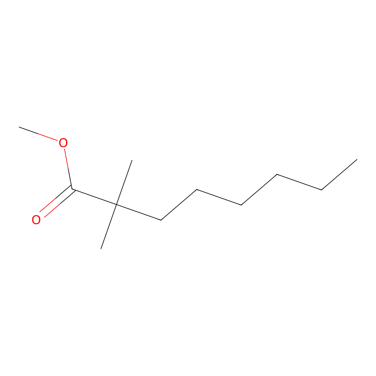 Methyl 2,2-dimethyloctanoate molecular structure, CAS 14250-74-9