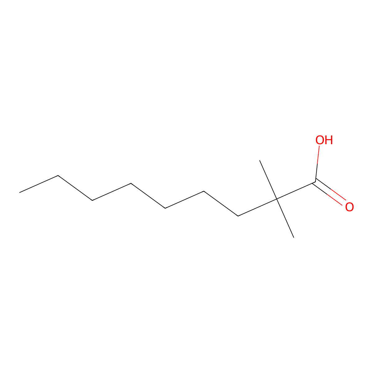 2,2-Dimethylnonanoic acid molecular structure, CAS 14250-75-0