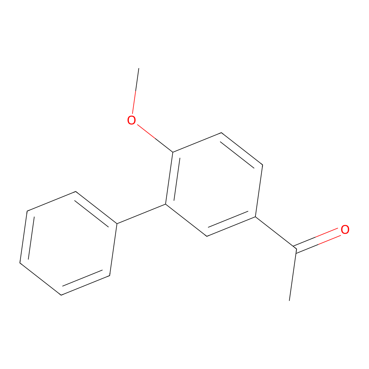 1-(6-Methoxy-(1,1'-biphenyl)-3-yl)ethan-1-one molecular structure, CAS 142500-00-3