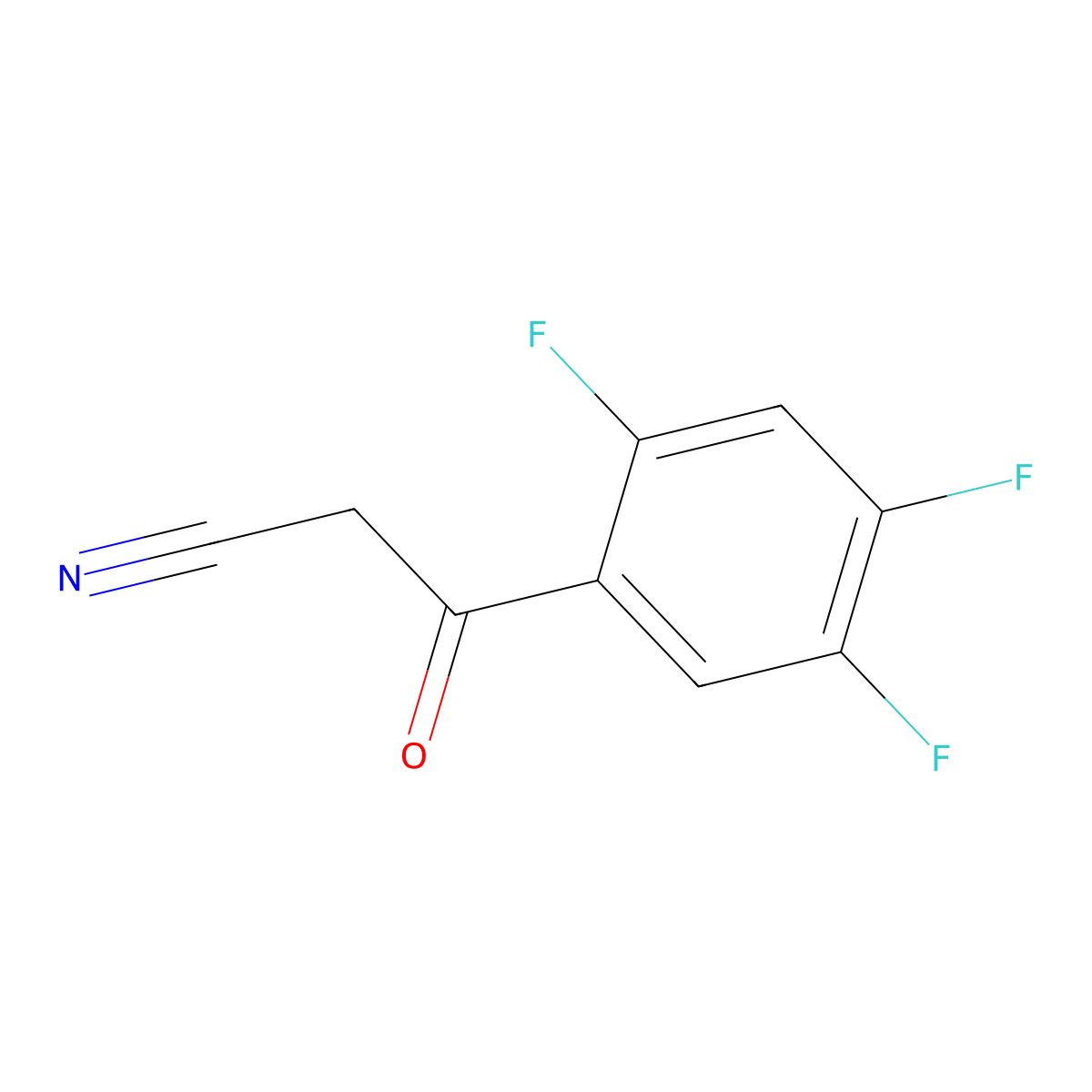 2,4,5-Trifluorobenzoylacetonitrile molecular structure, CAS 142501-42-6