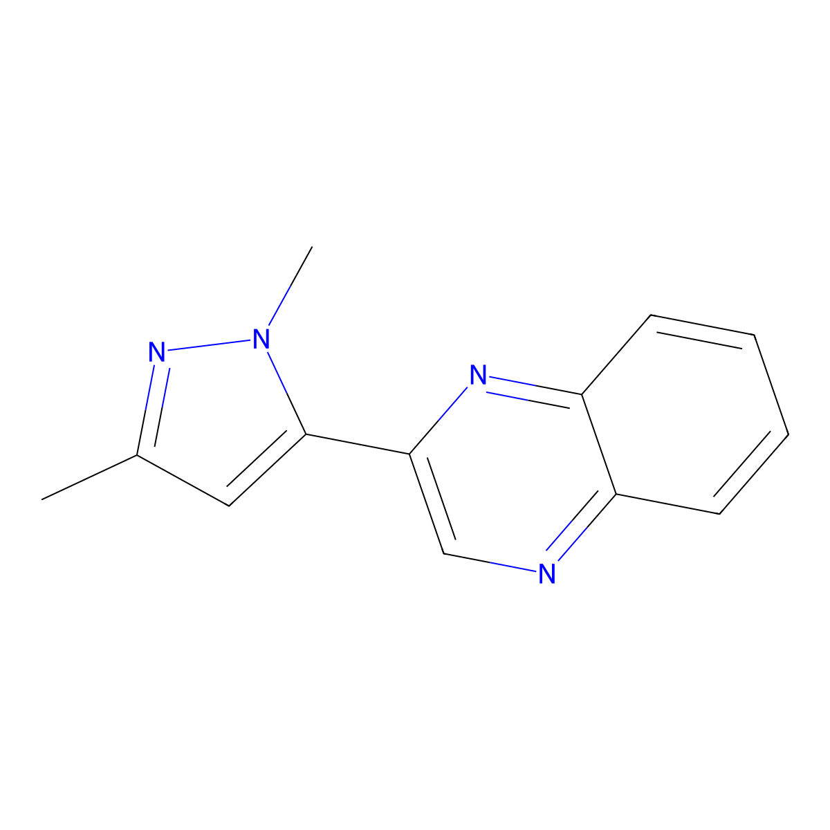 2-(1,3-Dimethyl-1H-pyrazol-5-yl)quinoxaline molecular structure, CAS 1425037-55-3