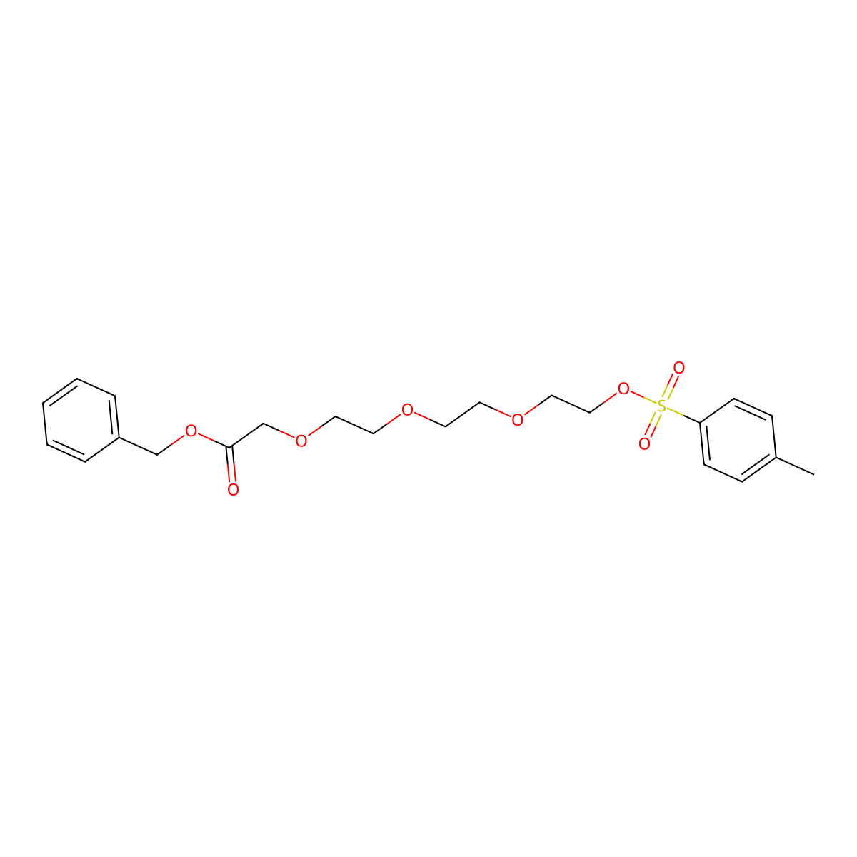 (2-(2-[2-(Toluene-4-sulfonyloxy)-ethoxy]-ethoxy)-ethoxy)-acetic acid benzyl ester molecular structure, CAS 142504-43-6