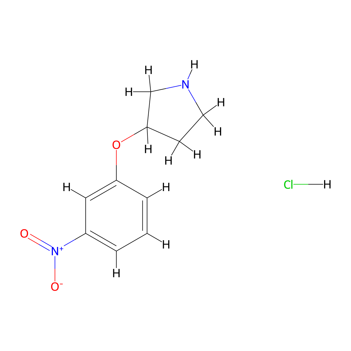 3-(3-Nitrophenoxy)pyrrolidine hydrochloride molecular structure, CAS 1425040-08-9