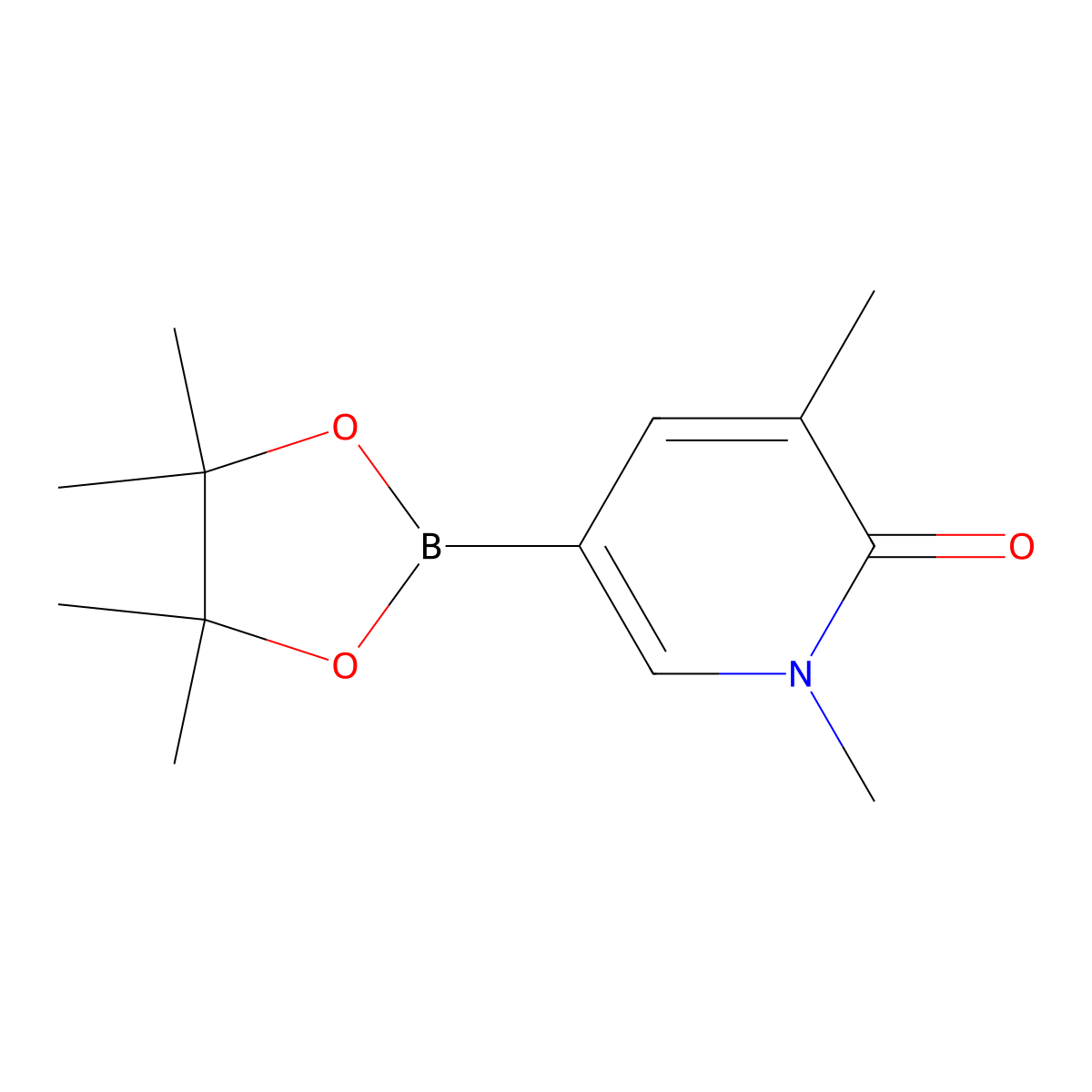 1,3-Dimethyl-5-(4,4,5,5-tetramethyl-1,3,2-dioxaborolan-2-yl)-1,2-dihydropyridin-2-one molecular structure, CAS 1425045-01-7