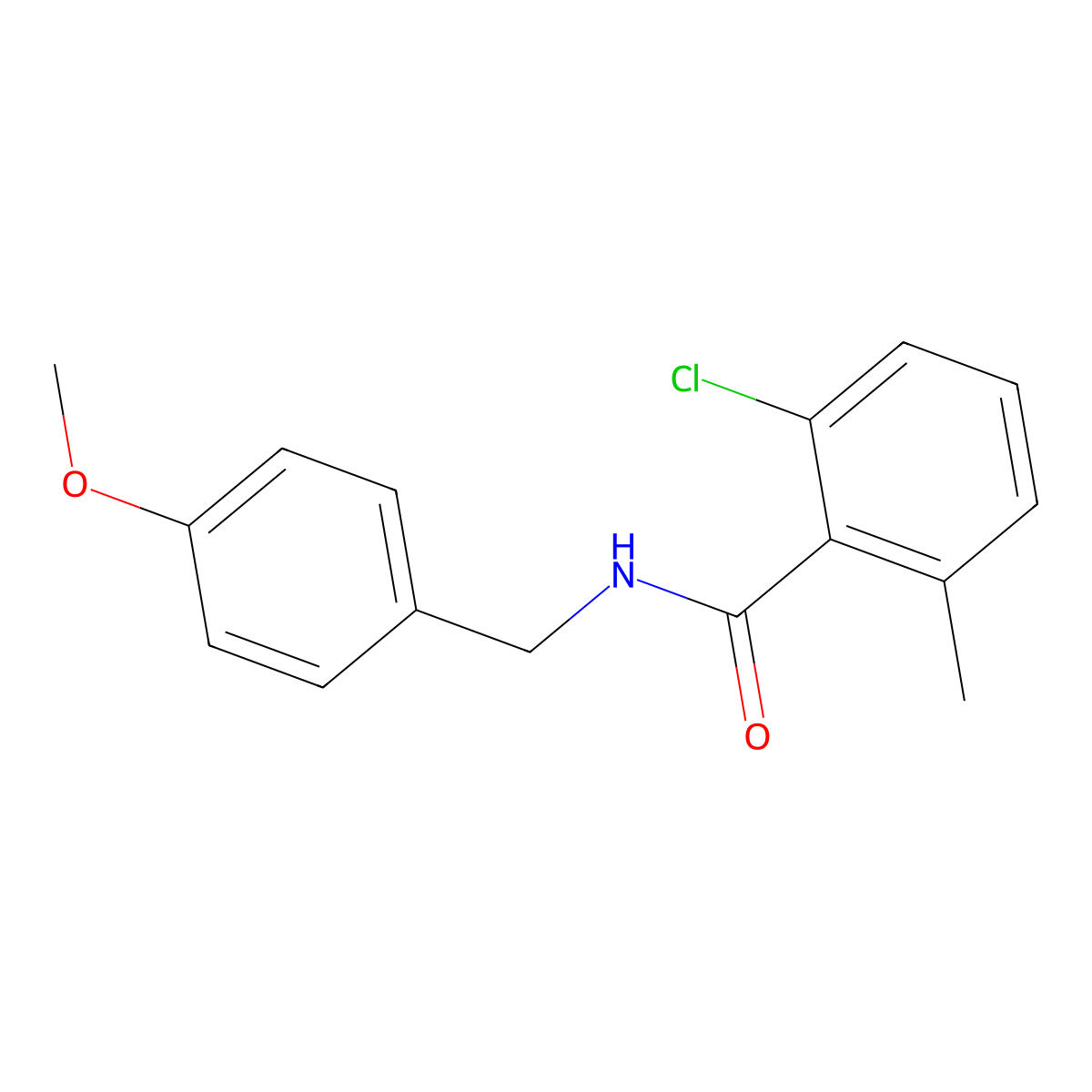 N-(4-methoxybenzyl)-2-chloro-6-methylbenzamide molecular structure, CAS 1425045-75-5
