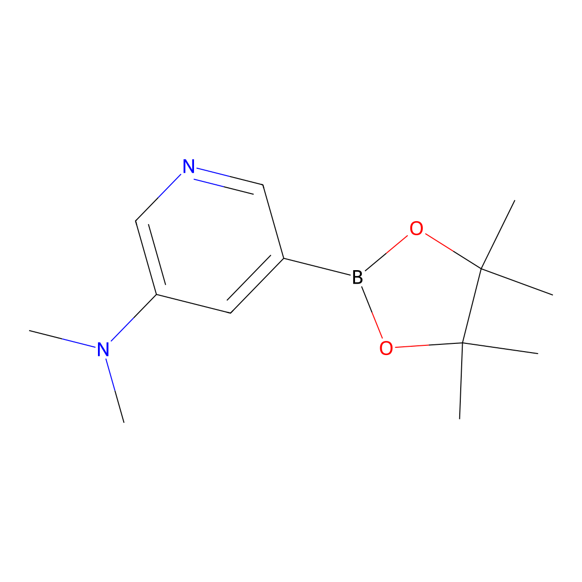 N,N-Dimethyl-5-(4,4,5,5-tetramethyl-1,3,2-dioxaborolan-2-YL)pyridin-3-amine molecular structure, CAS 1425045-81-3