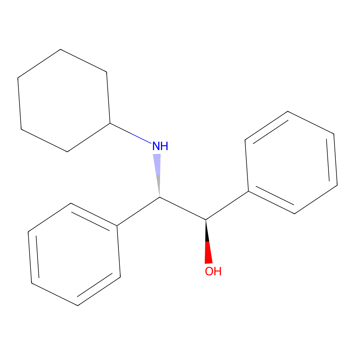 (1R,2S)-2-(Cyclohexylamino)-1,2-diphenylethanol molecular structure, CAS 142508-08-5