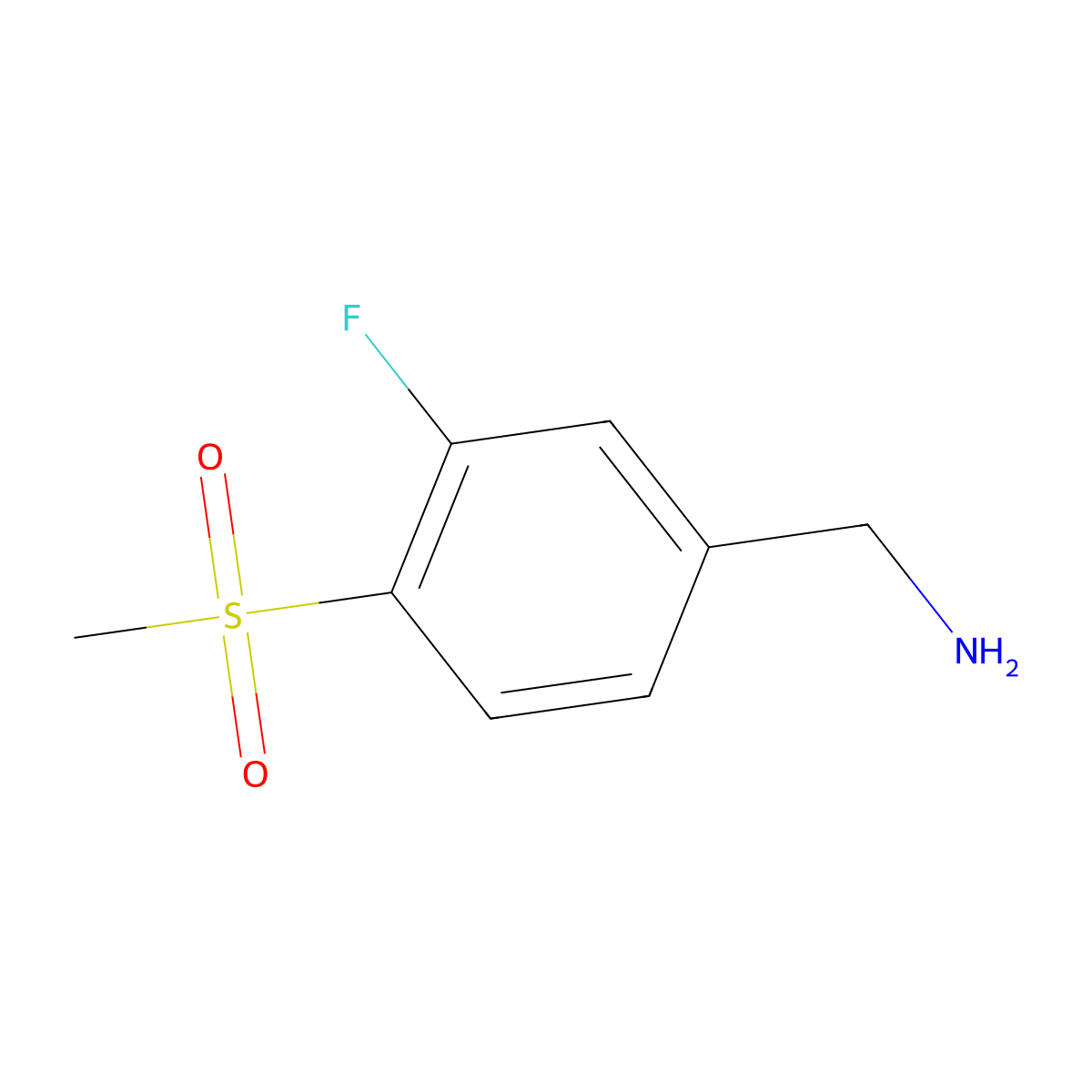 (3-Fluoro-4-(methylsulfonyl)phenyl)methanamine molecular structure, CAS 1425092-76-7