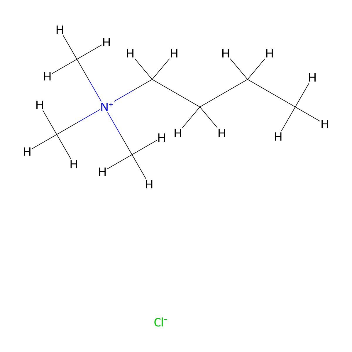 1-Butanaminium, N,N,N-trimethyl-, chloride (1:1) molecular structure, CAS 14251-72-0