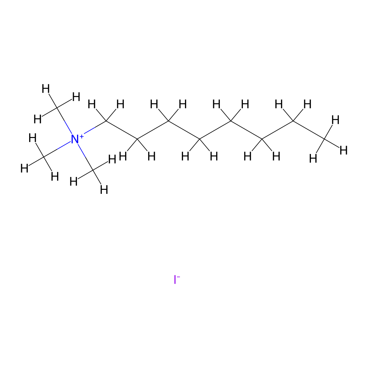 Octyltrimethylammonium iodide molecular structure, CAS 14251-76-4